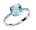 Gecko Jewellery Sky Blue Topaz Solitaire Ring in 9ct Yellow Gold