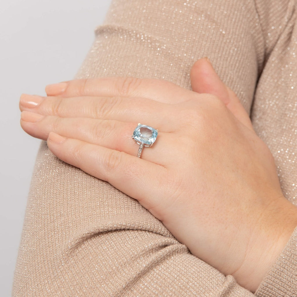 Gecko Jewellery 9ct Gold Semi-Precious Statement Ring with Diamonds