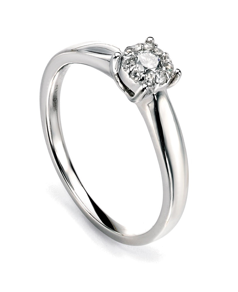 Diamond Cluster Ring in 9ct Gold by Gecko Jewellery Retail