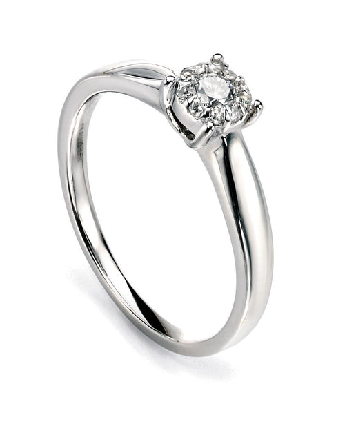 Diamond Cluster Ring in 9ct Gold by Gecko Jewellery Retail