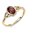 Gecko Jewellery 9ct Yellow Gold Celtic Ring with Garnet Stone