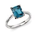 Gecko Jewellery 9ct Gold Rectangle London Blue Topaz Ring