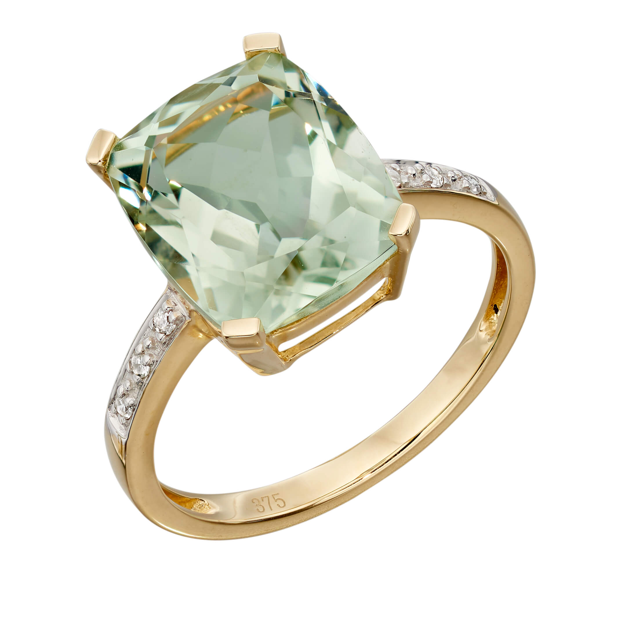 Gecko Jewellery 9ct Gold Semi-Precious Statement Ring with Diamonds