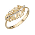 Gecko Jewellery 9ct Yellow Gold Feather Ring with White Gold Highlights