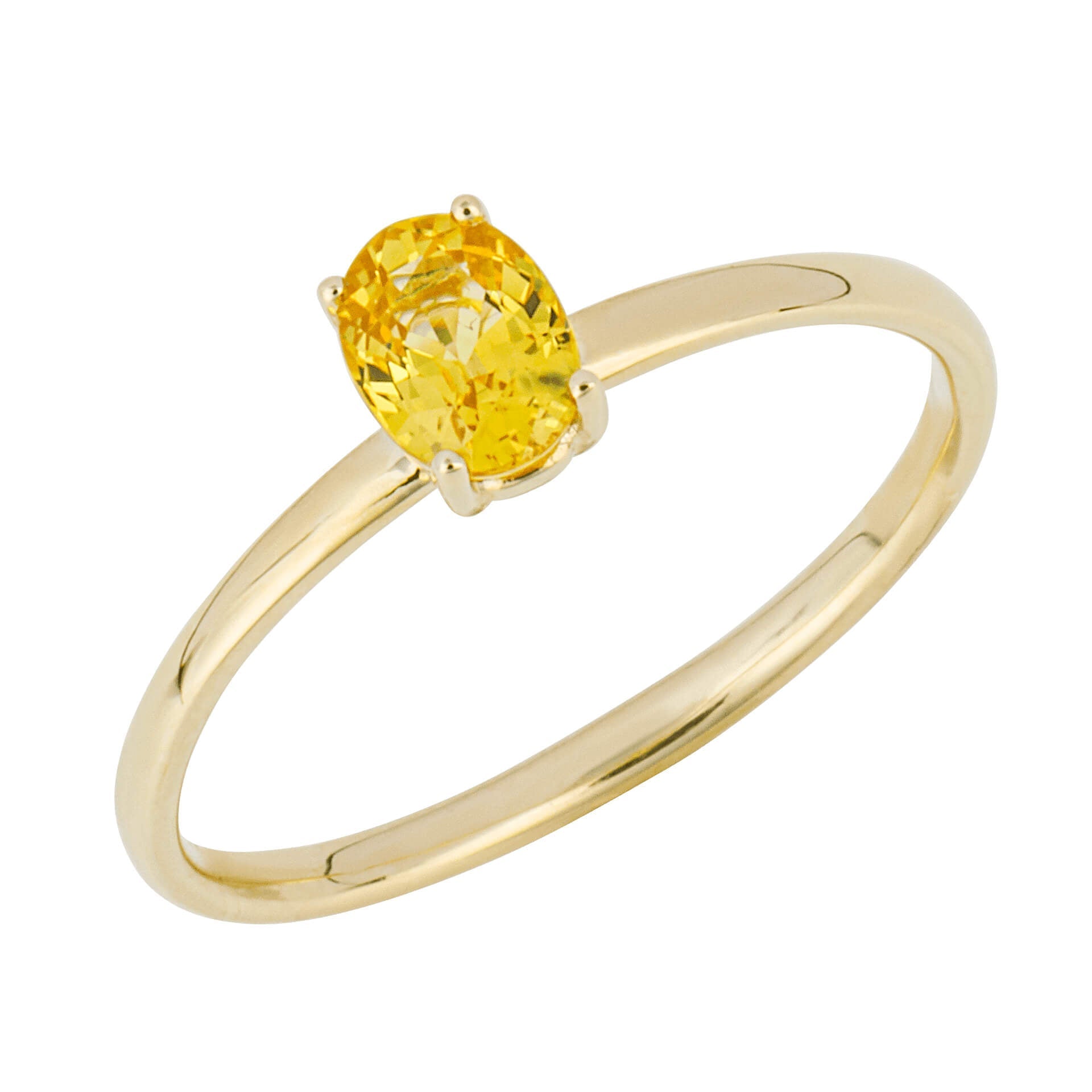 Gecko Jewellery Oval Cut Yellow Sapphire Ring in 9ct Yellow Gold
