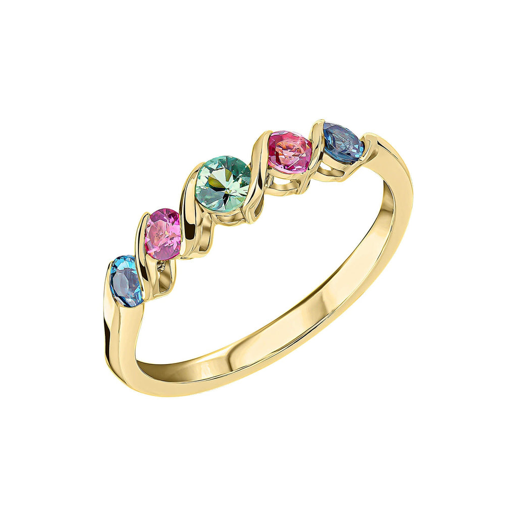 Gecko Jewellery Amalfi Three Colour Twist Ring – Sapphire & Topaz