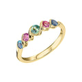 Gecko Jewellery Amalfi Three Colour Twist Ring – Sapphire & Topaz
