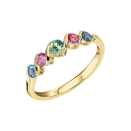 Gecko Jewellery Amalfi Three Colour Twist Ring – Sapphire & Topaz