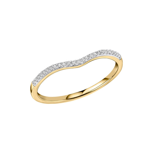 Gecko Jewellery 9ct Yellow Gold Diamond V Shaped Wedding Ring
