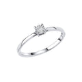 Mini Diamond Solitaire Ring in 9ct White Gold | Gecko Jewellery Retail
