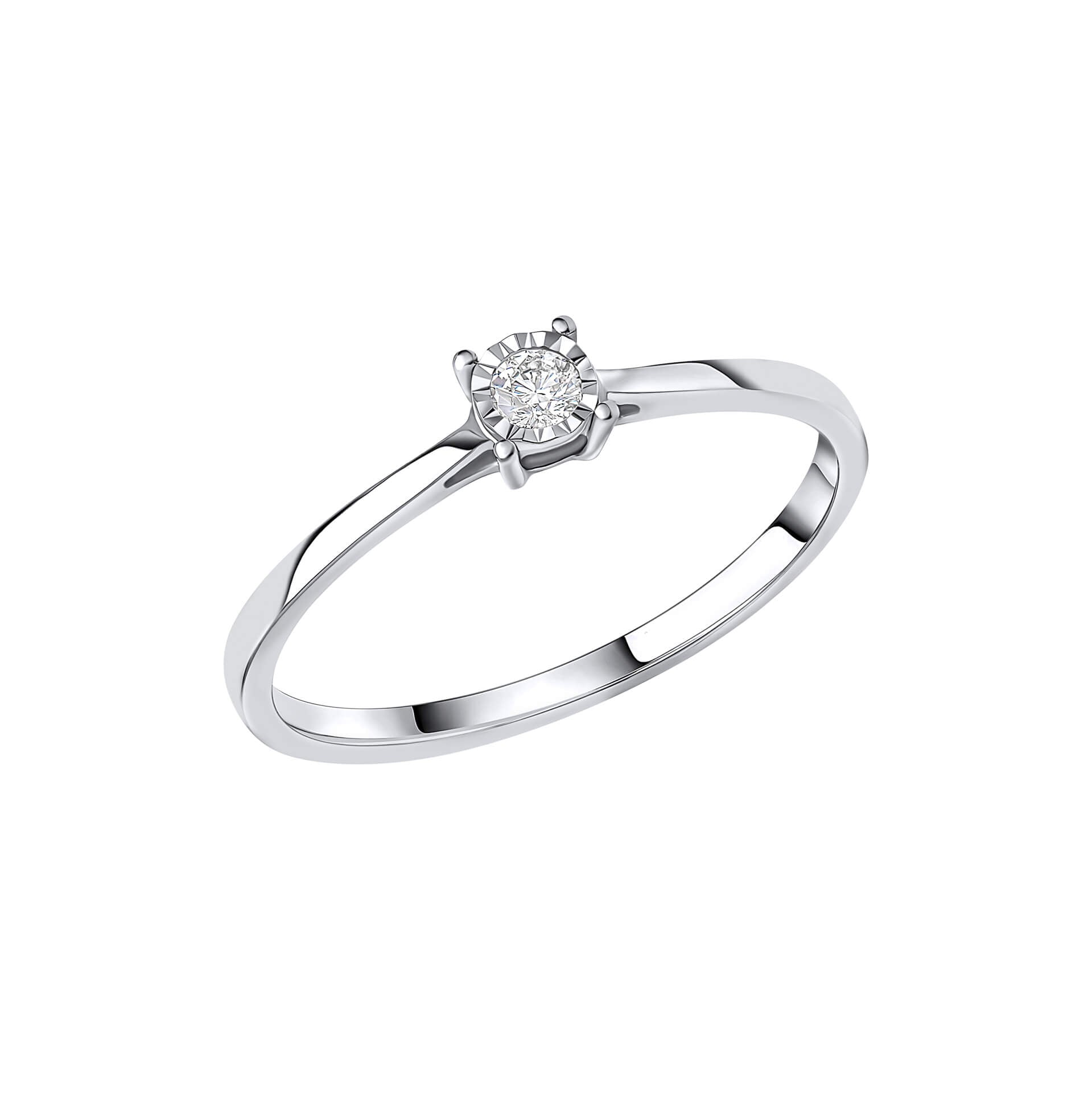 Mini Diamond Solitaire Ring in 9ct White Gold | Gecko Jewellery Retail