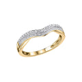 Gecko Jewellery 9ct Yellow Gold Double Wave Diamond Set Wedding Ring