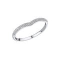 Gecko Jewellery 9ct White Gold V Shaped Micro Diamond Wedding Ring