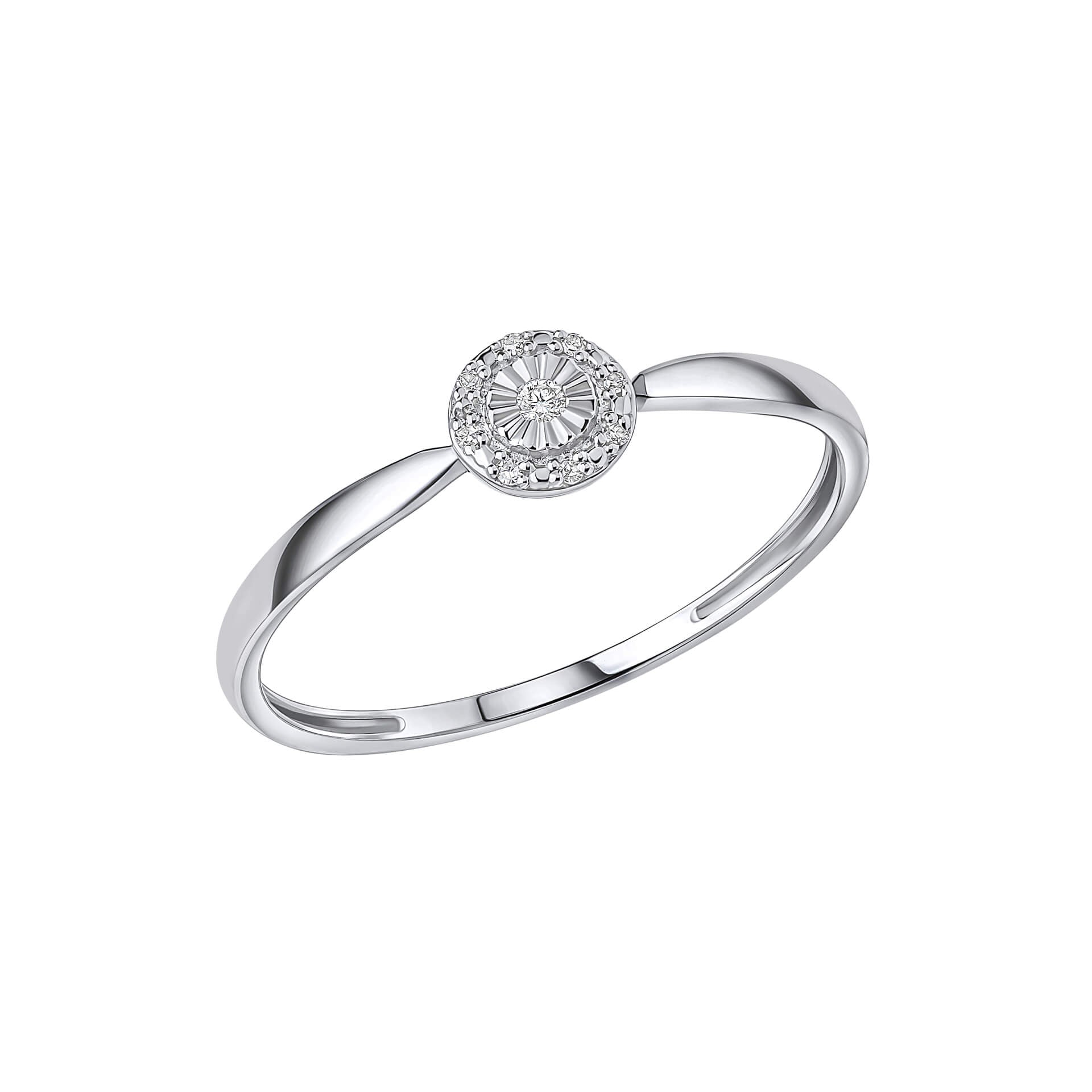 Gecko Jewellery 9ct White Gold Halo Diamond Ring for Women