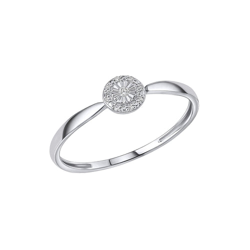 Gecko Jewellery 9ct White Gold Halo Diamond Ring for Women
