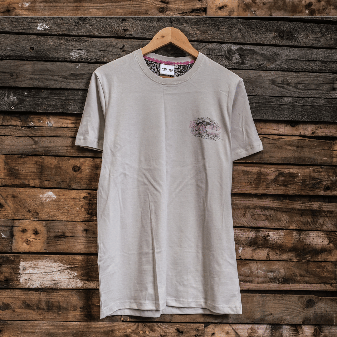 Uggly and Co Surf Diamond Graphic Tee – Heavyweight Cotton Off-White