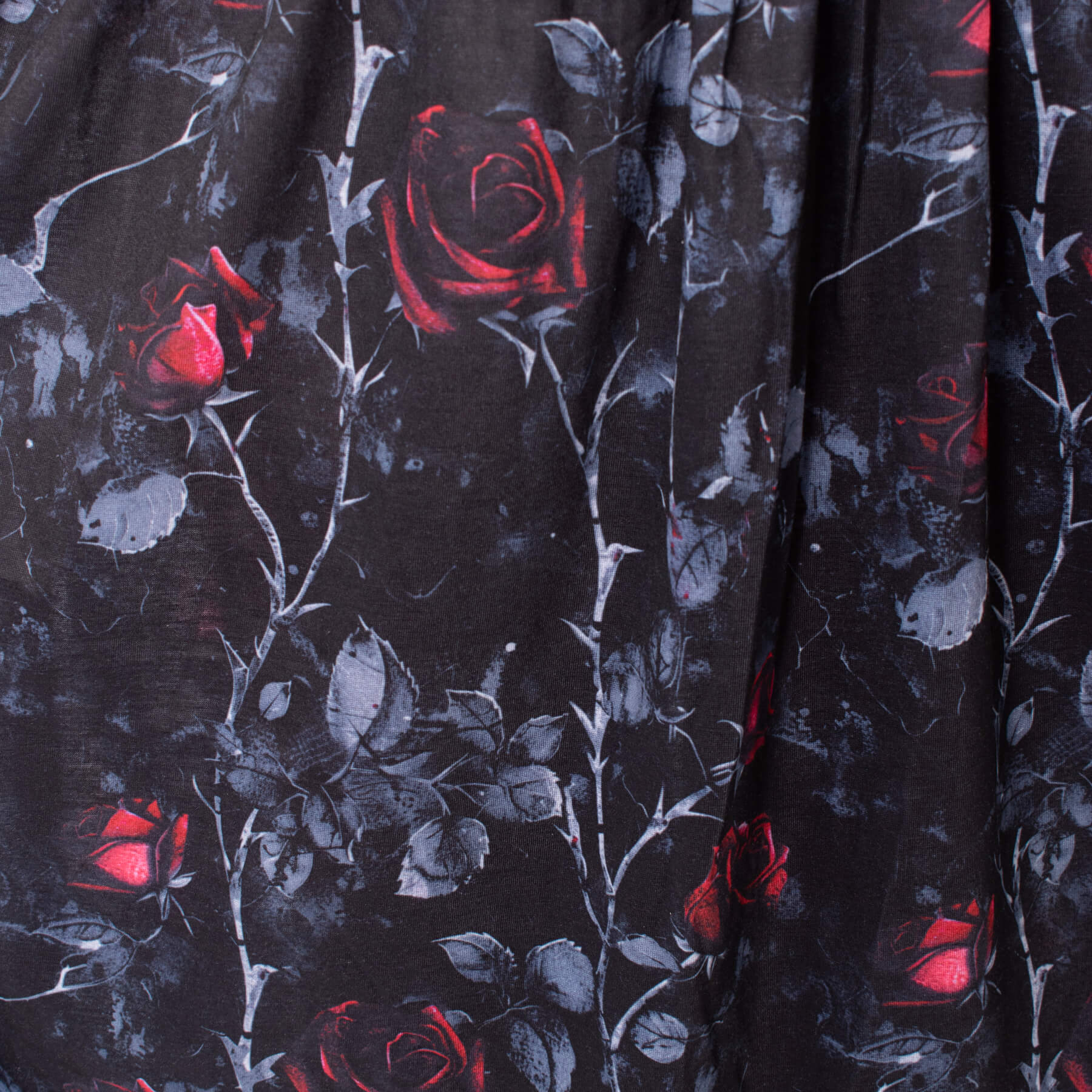 Vixxsin Graveyard Bloom Gothic Floral Maxi Dress with Front Slit