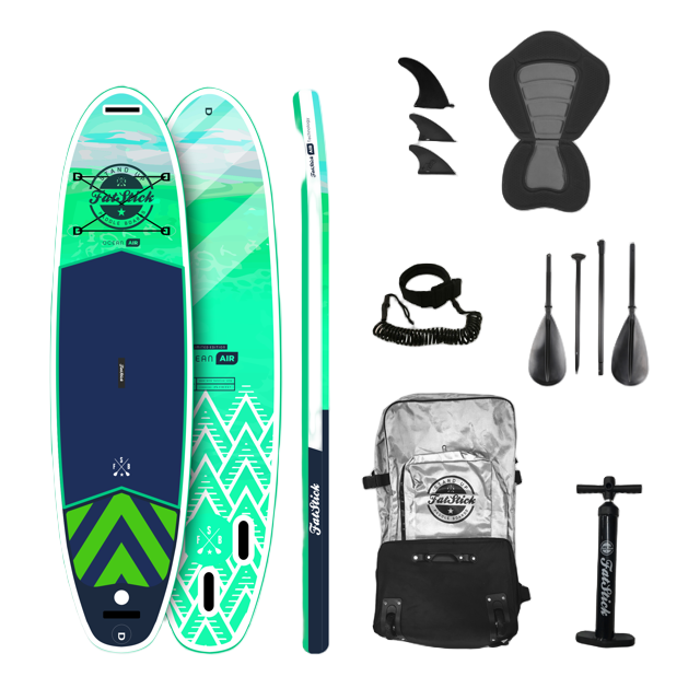 FatStick Pure Art 10'6 Inflatable Stand Up Paddle Board SUP Kayak Package