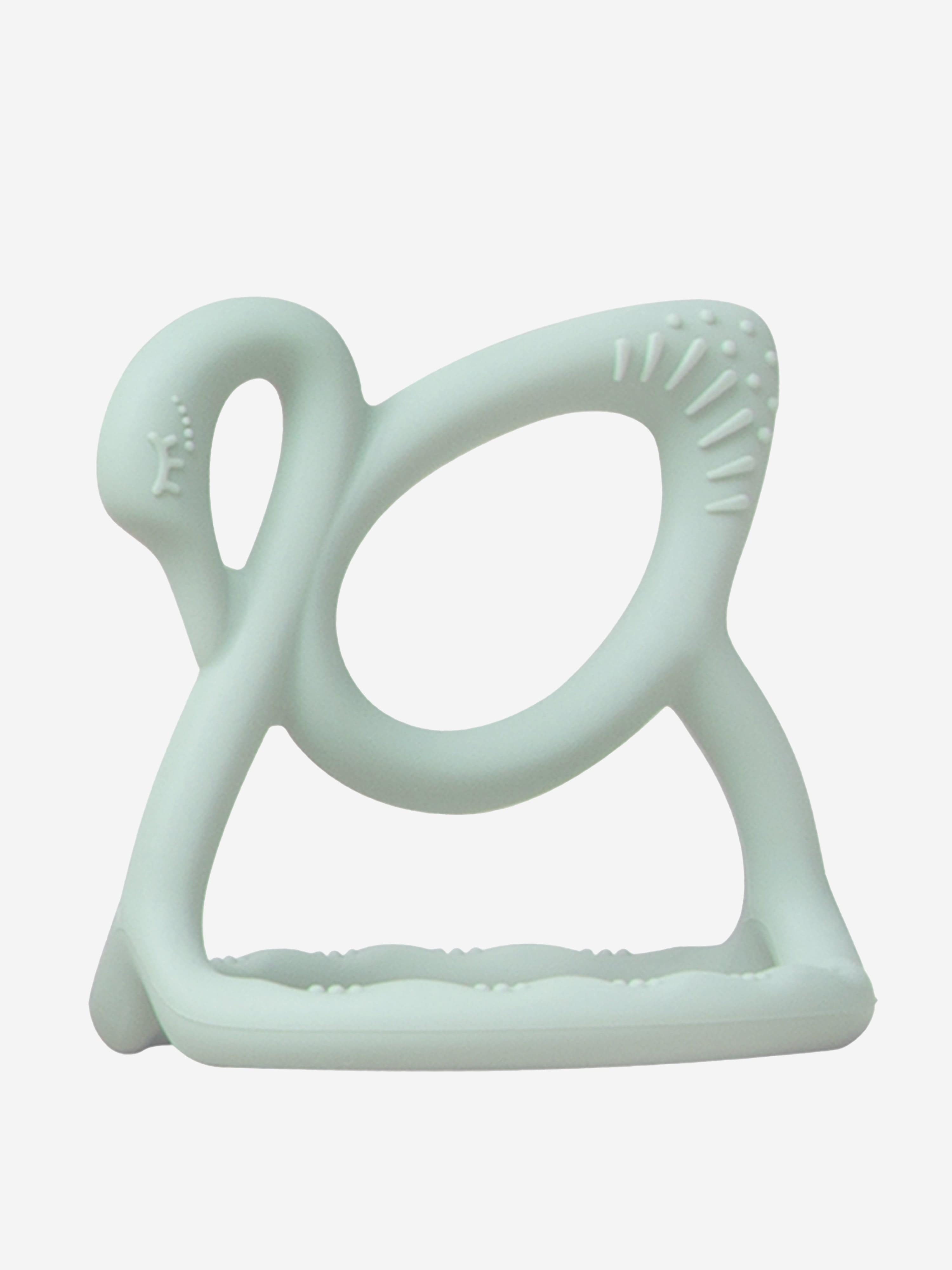 Bloom Bambini Baby Swan Teether – BPA-Free Silicone Ring in Green
