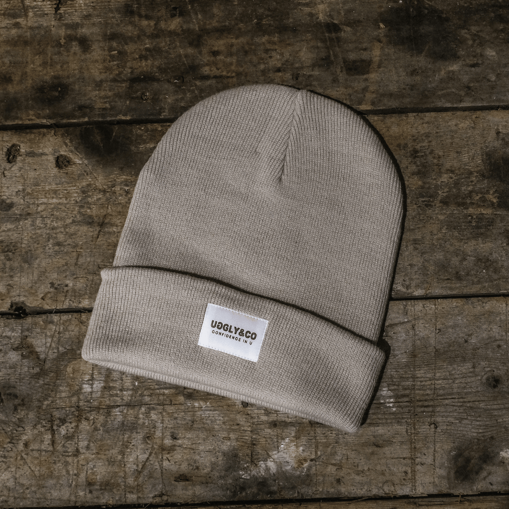 Uggly and Co Oatmeal Grey Beanie – Heavyweight Knit Fisherman Hat