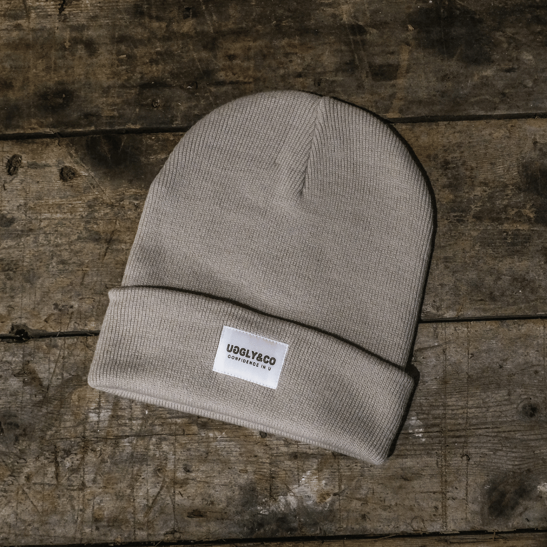 Uggly and Co Oatmeal Grey Beanie – Heavyweight Knit Fisherman Hat