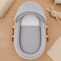 For Your Little One Grey Dimple Moses Basket Bedding Set – 3 Piece