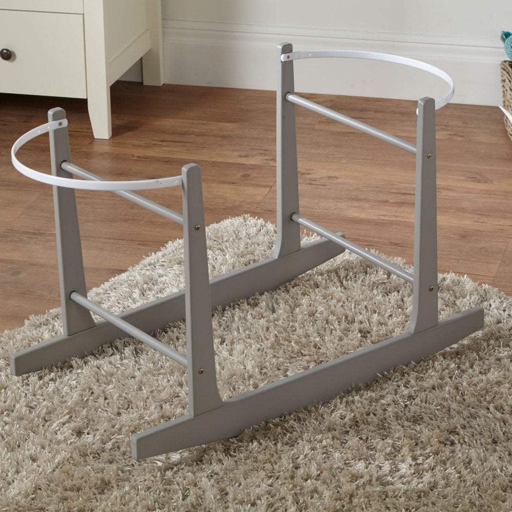 For Your Little One Grey Moses Basket Rocking Stand – Pine Wood