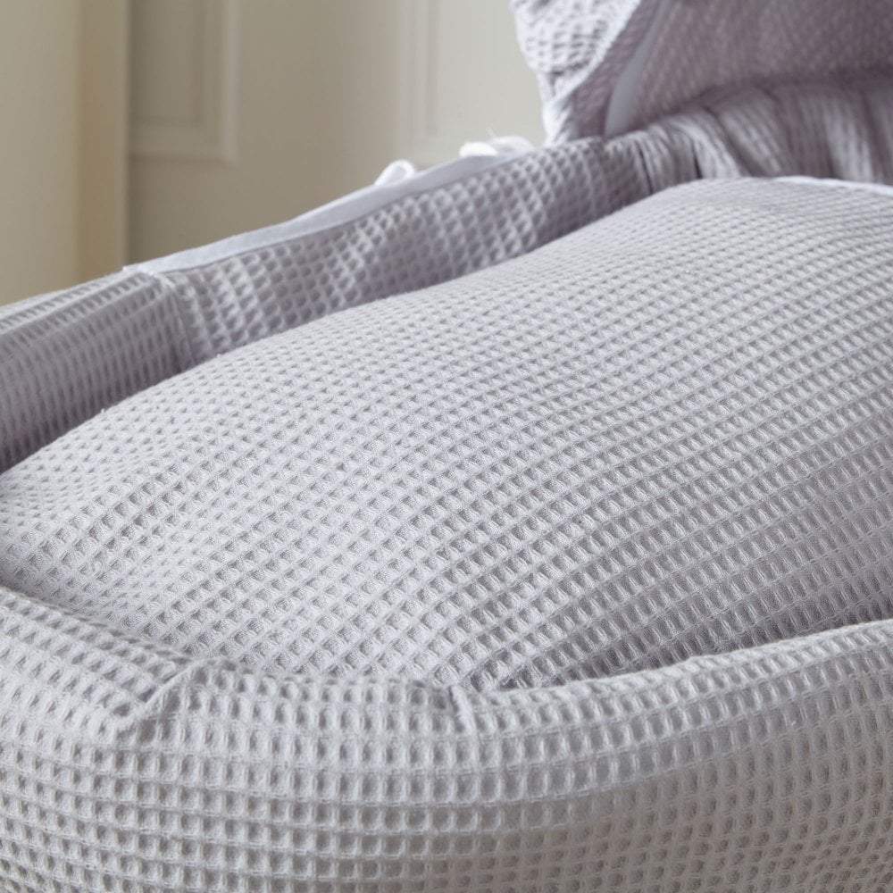 For Your Little One Grey Waffle Moses Basket Bedding Set – 3 Piece