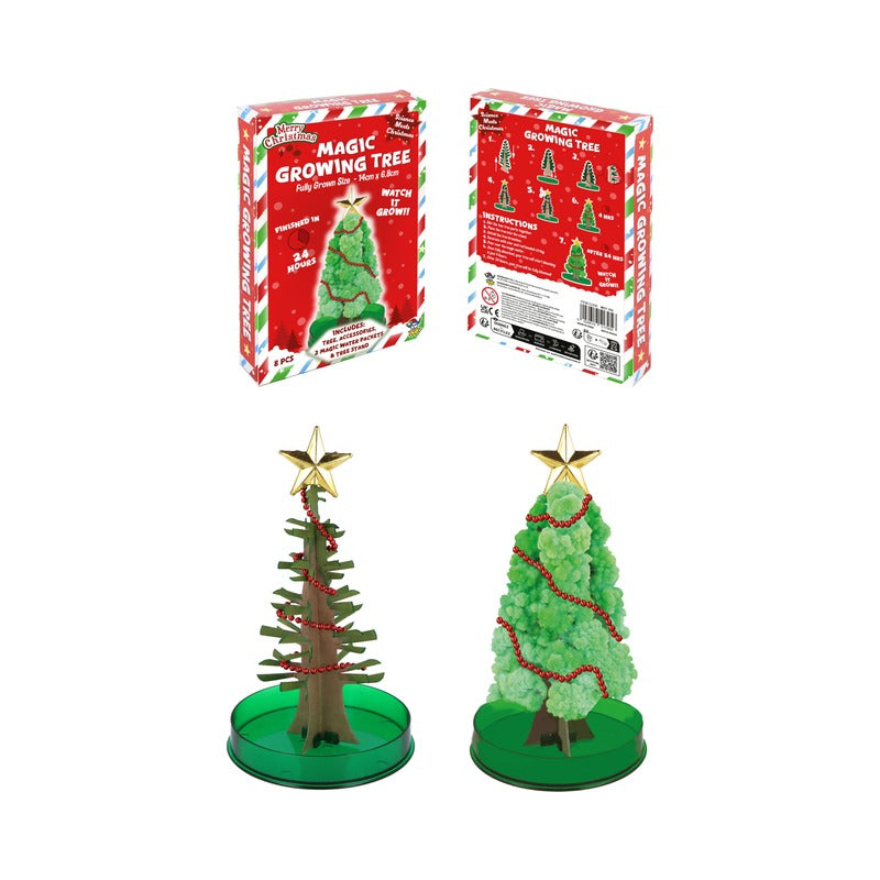 PoundFun Magic Growing Christmas Tree - DIY Crystal Science Activity Kit