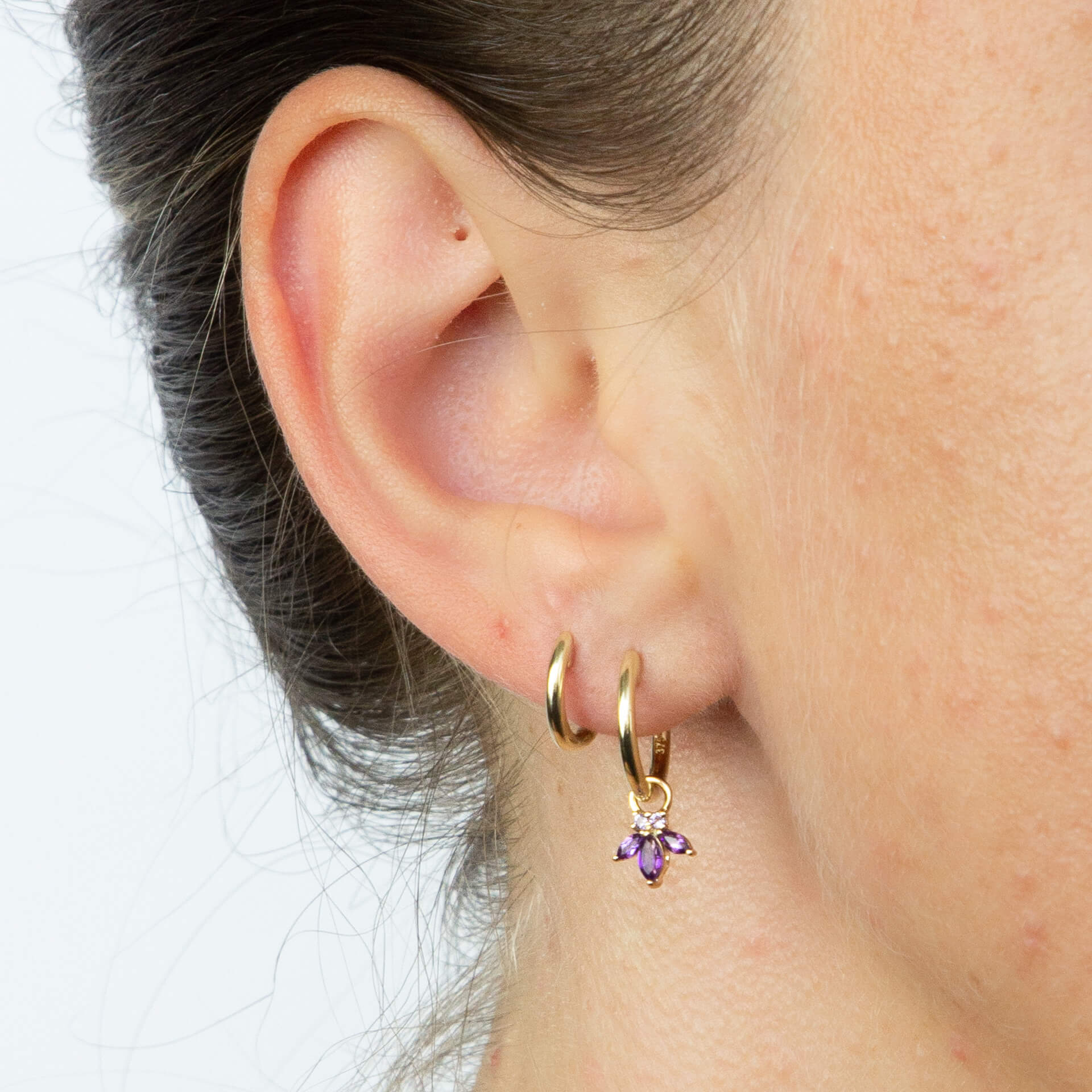 Gecko Jewellery 9ct Yellow Gold Huggie Hoop Earrings - 7mm and 9mm