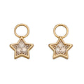 Gecko Jewellery Star Shaped Diamond Hoop Earring Charms in Silver