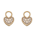 Gecko Jewellery Heart Shaped Diamond Hoop Earring Charms in Silver