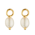 Freshwater Pearl Hoop Earring Charms in White by Gecko Jewellery Retail