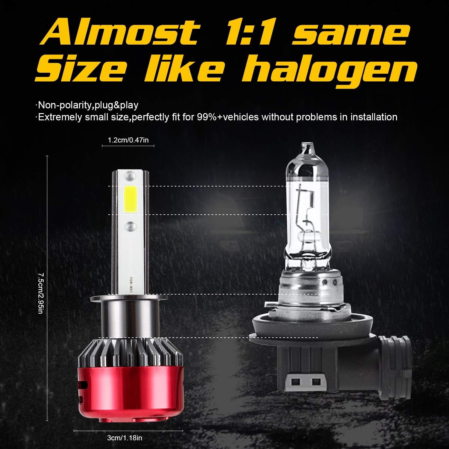Kairiyard H1 LED Headlight Bulbs – 9000LM 6000K Super Bright Pair
