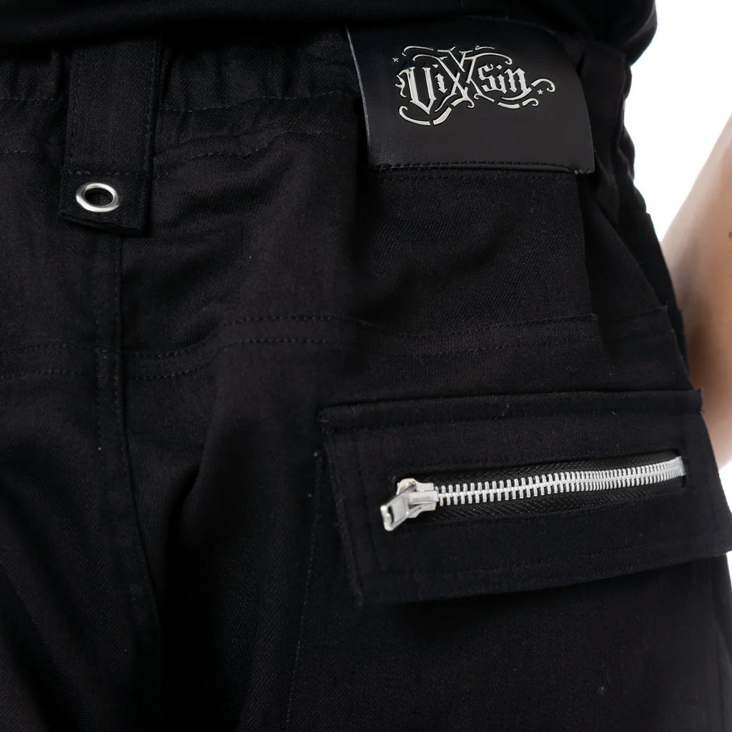 Vixxsin Halston Black Cargo Pants – Mens Gothic Industrial Trousers