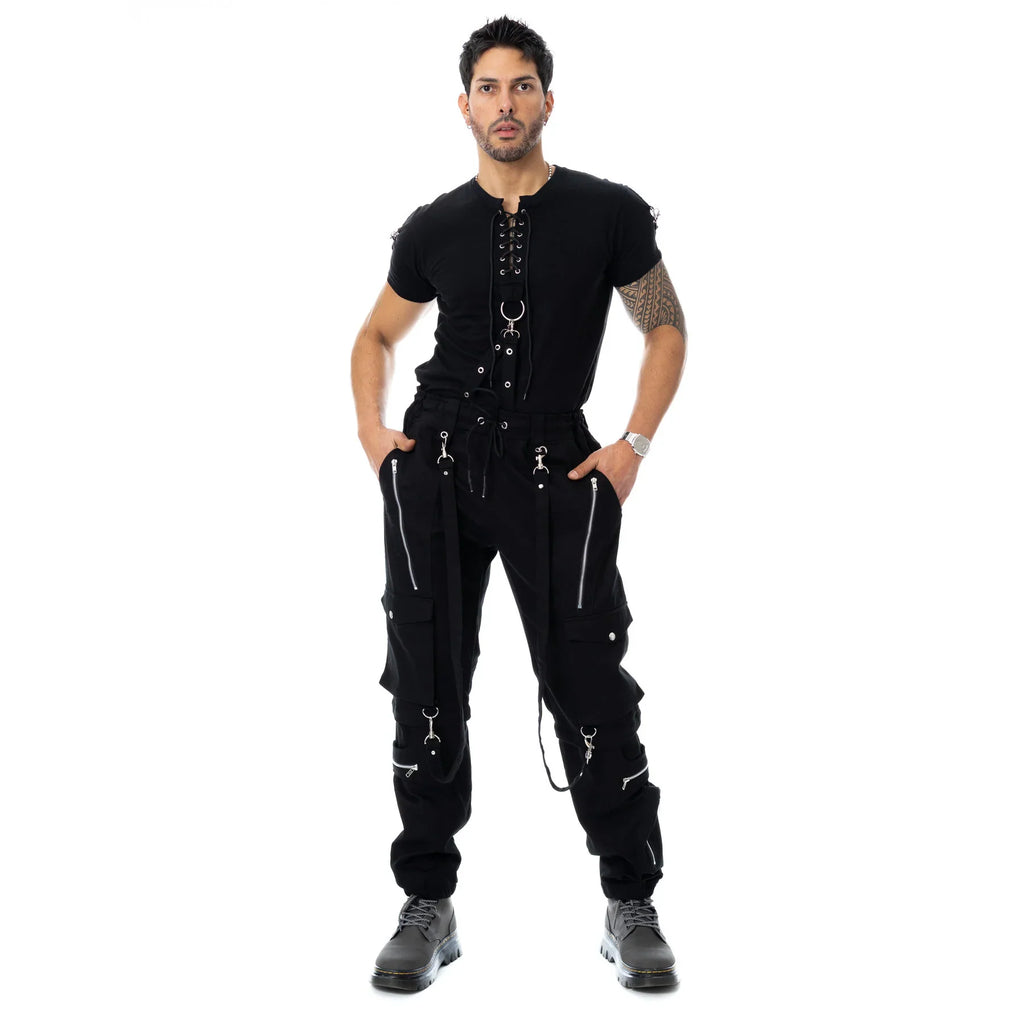 Vixxsin Halston Black Cargo Pants – Mens Gothic Industrial Trousers
