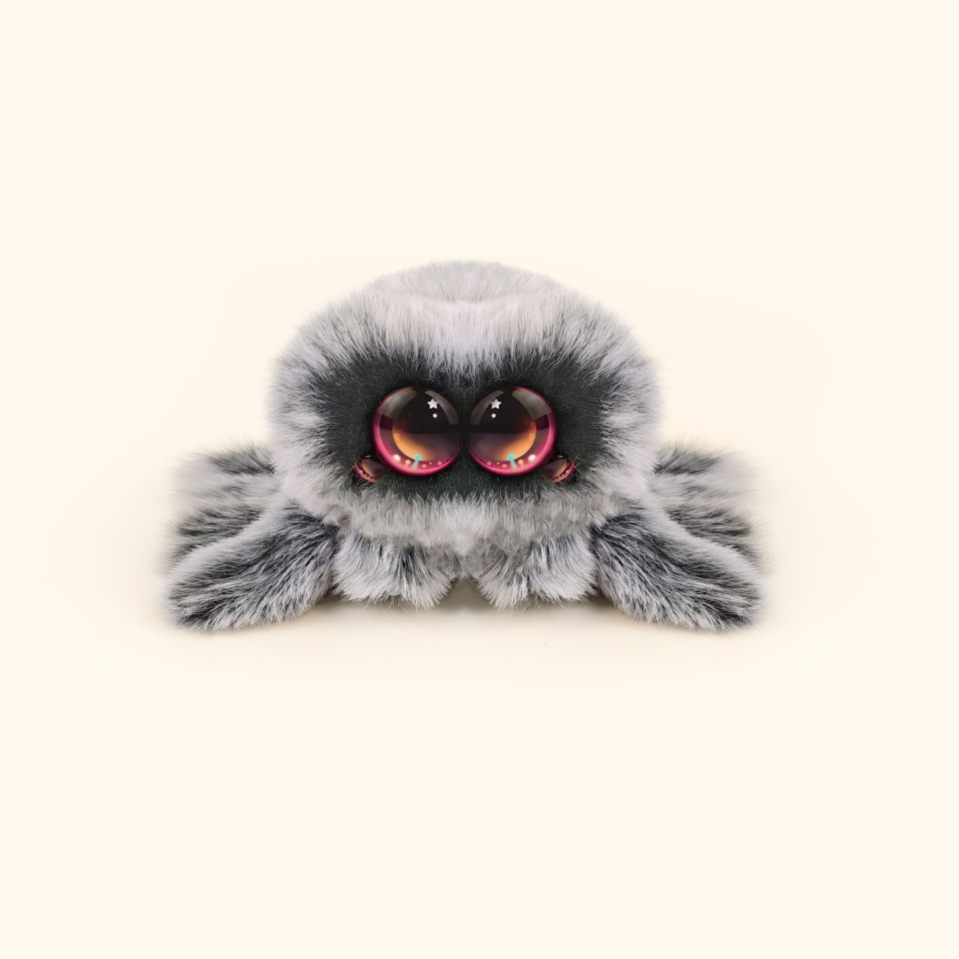LuLuFun Studio Snowball Spider Plush Toy – Soft Cute Stuffed Animal