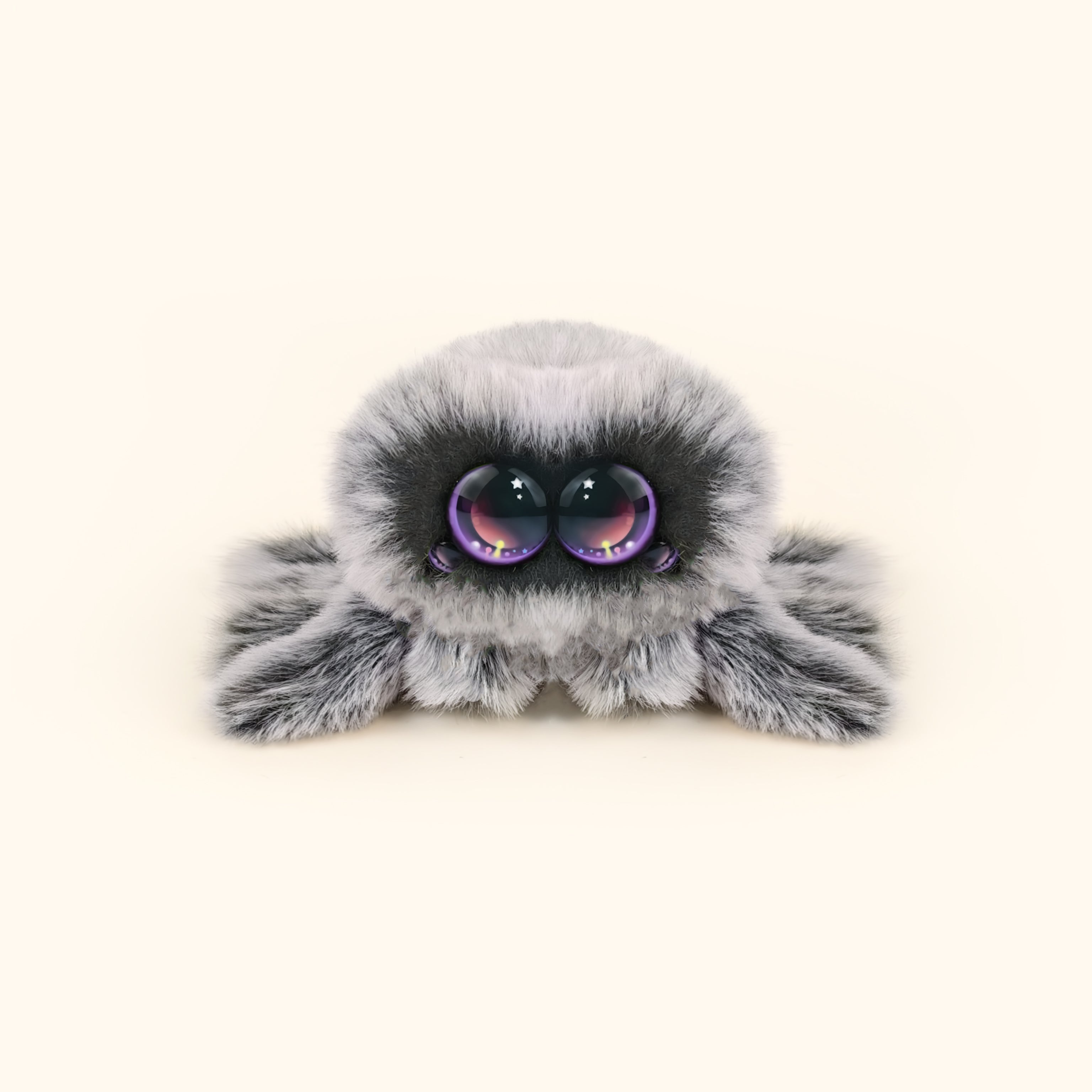 LuLuFun Studio Snowball Spider Plush Toy – Soft Cute Stuffed Animal
