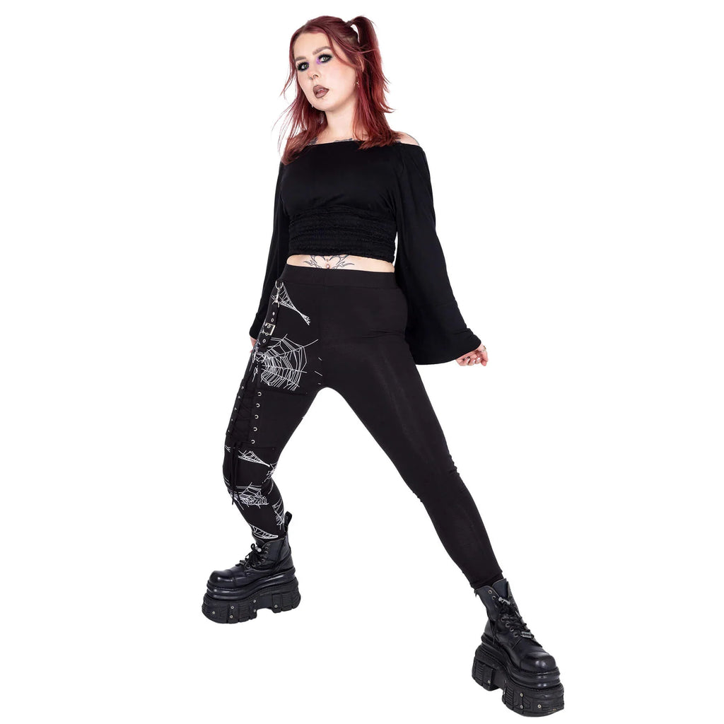 Heartless Arhana Spiderweb Leggings – Lace Up Alternative Fashion