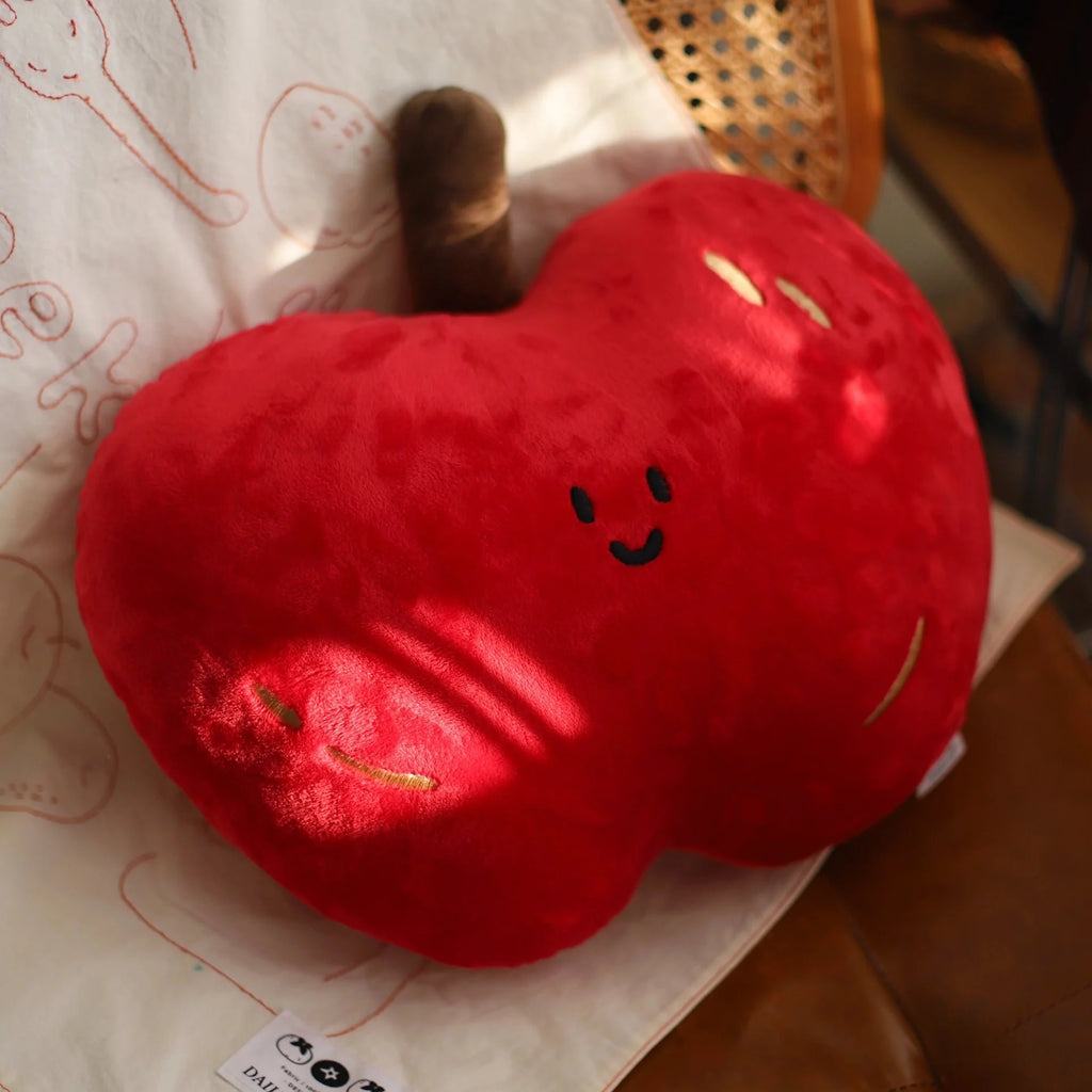 LuLuFun Studio Cherry Plush Pillow – Soft Kawaii Food Decor Cushion