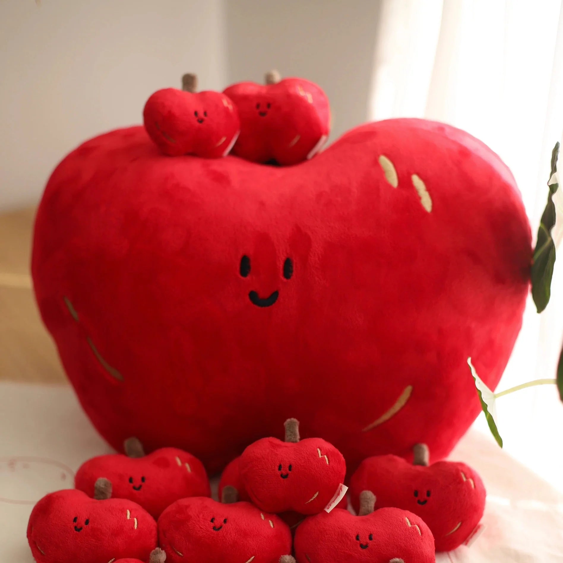 LuLuFun Studio Cherry Plush Pillow – Soft Kawaii Food Decor Cushion