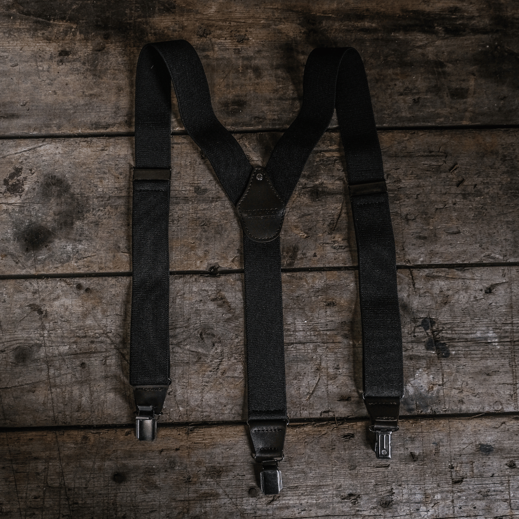 Uggly&Co Utility Braces – Heavy-Duty Moto Suspenders with PU Leather