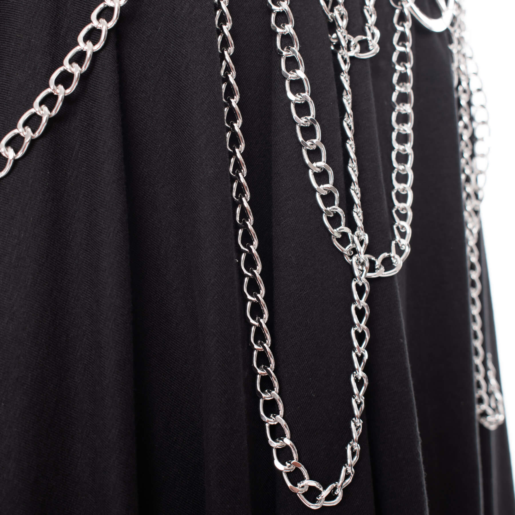 Heartless Hellbound Black Gothic Belt with Pentagrams and Chains