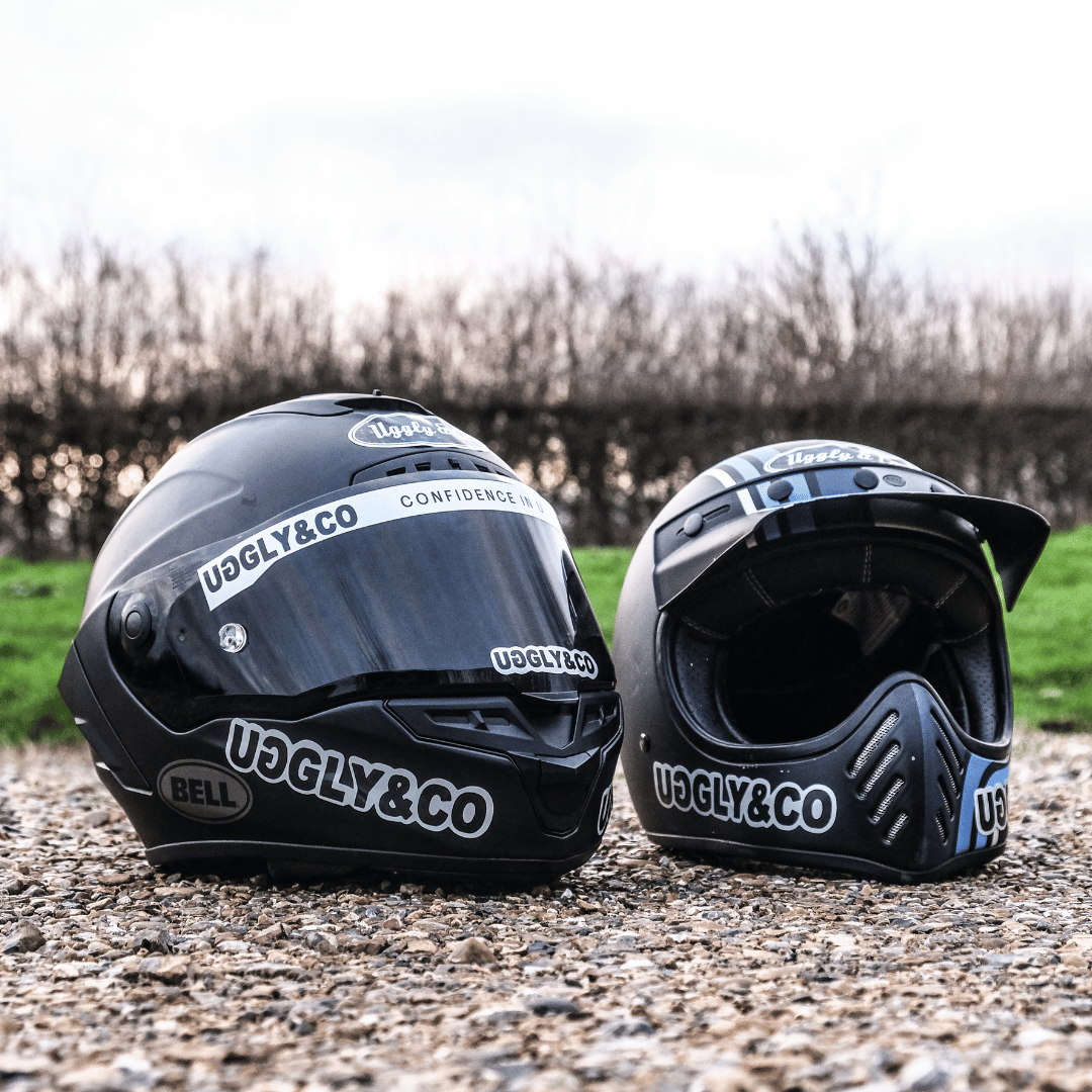 Uggly & Co Helmet Sticker Pack | Racing Visor Strips & Decals