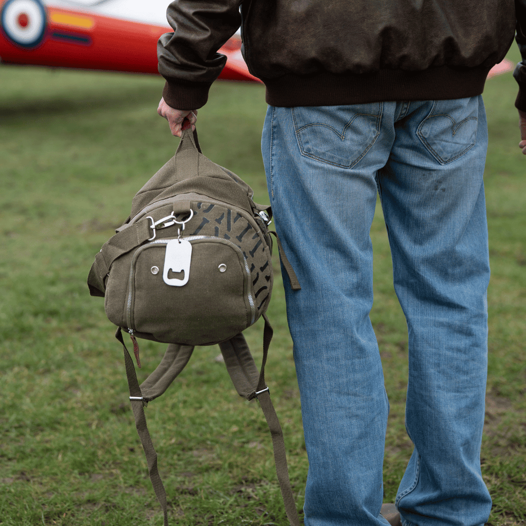 Uggly & Co Aviation Duffle Bag – Green Cotton Canvas Military Travel Bag