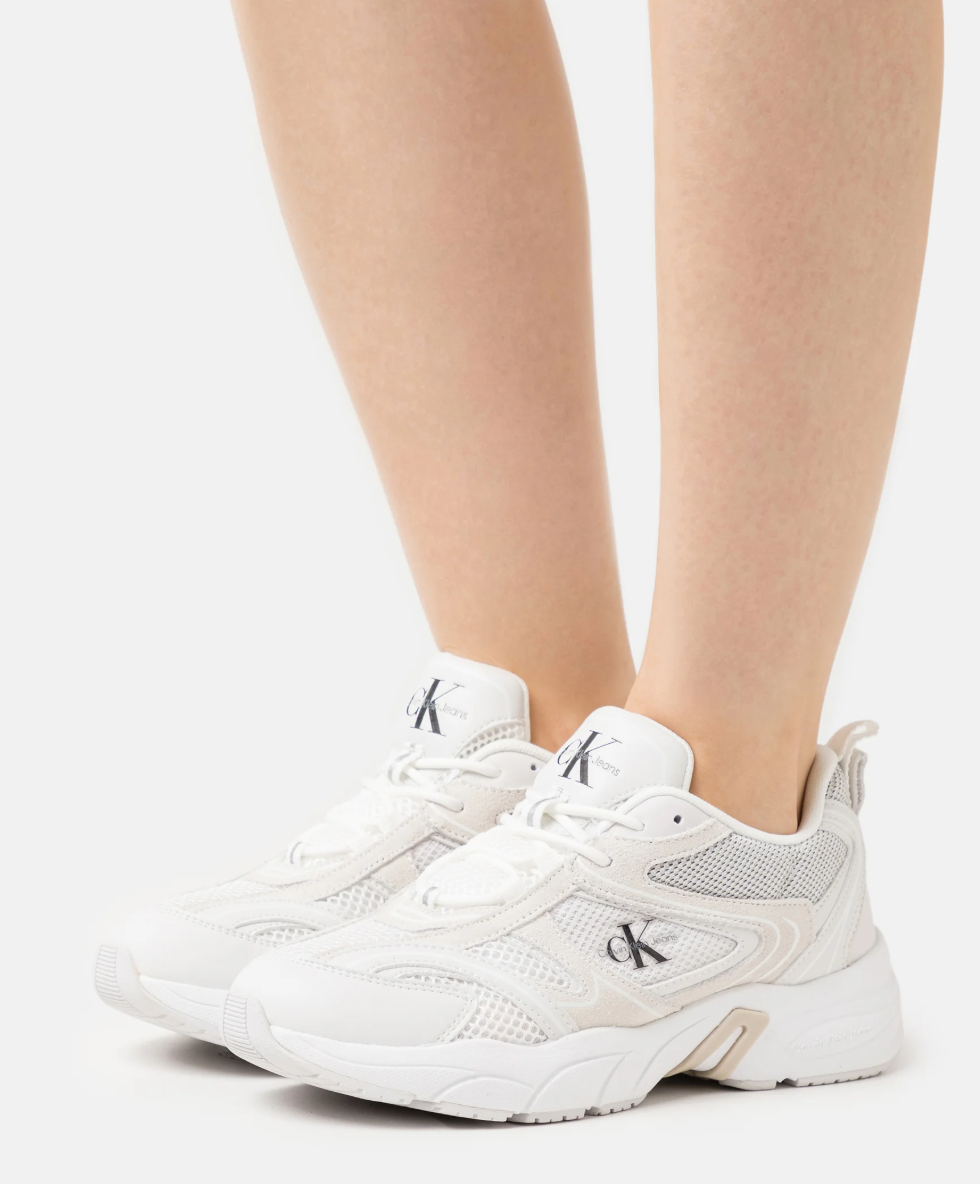 Calvin Klein Retro Tennis Trainers – Suede Mesh Platform Sneakers