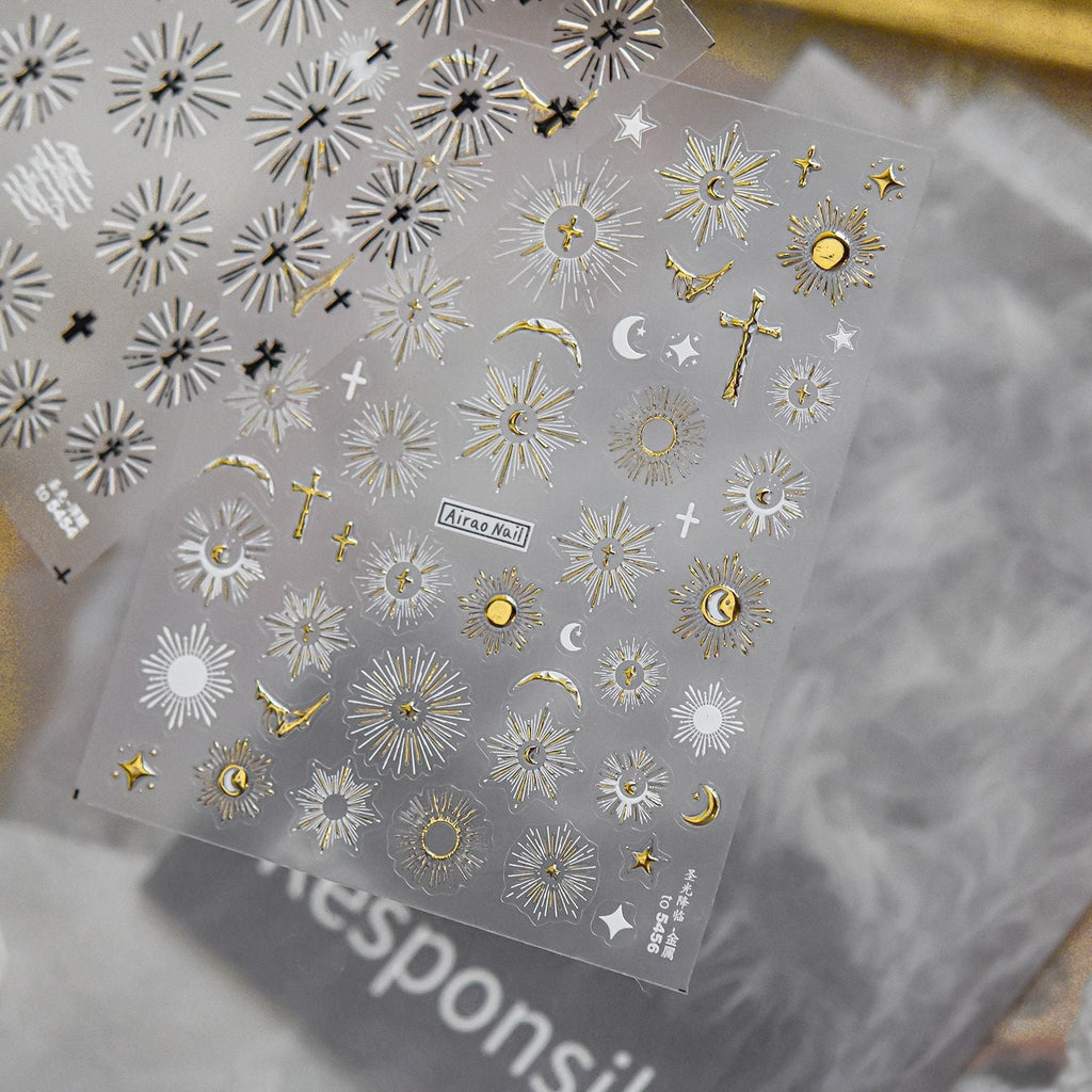 LuLuFun Studio Holy Light Moon Nail Deco Stickers - Ultra-Thin DIY Art