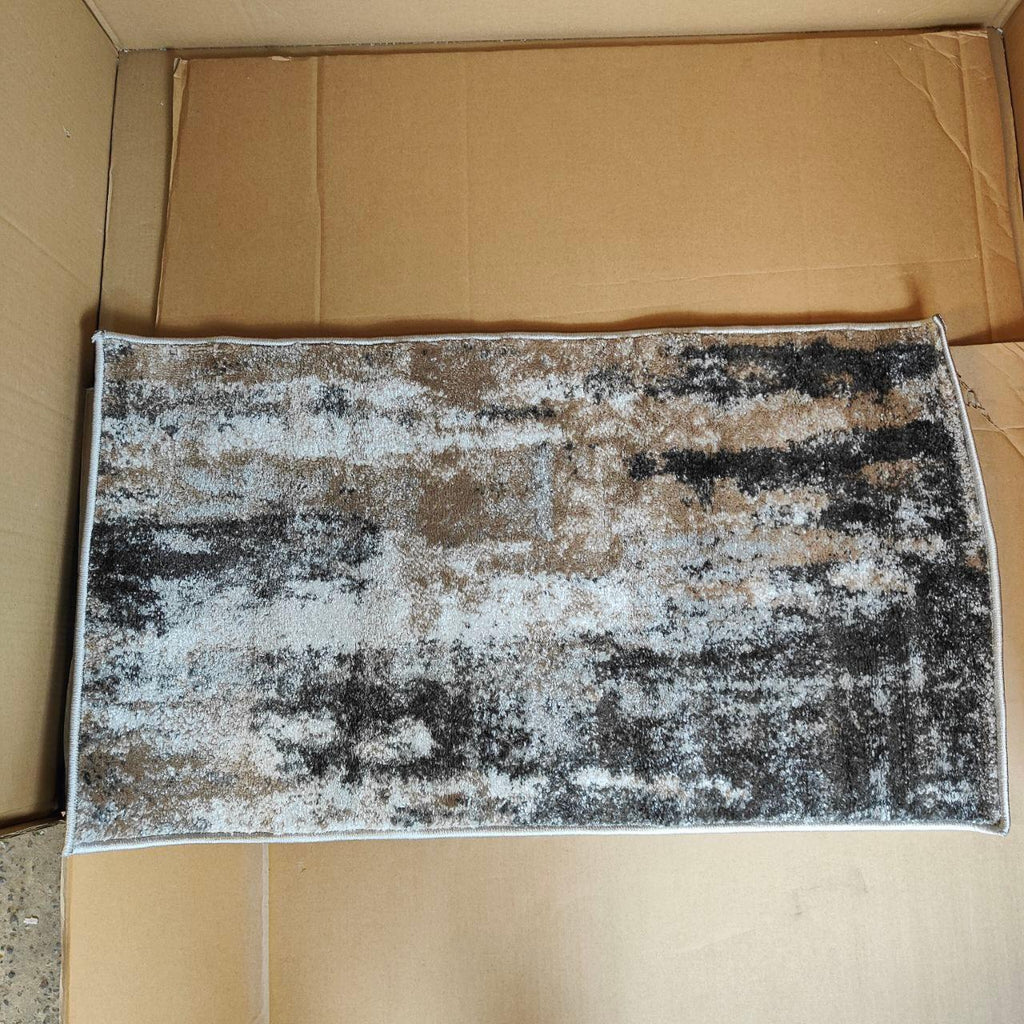 HomeArt Modern Short Pile Living Room Rug – Grey Cream 60 x 110 cm