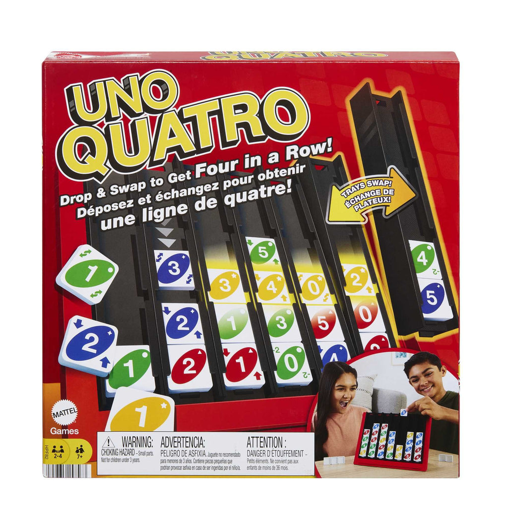 Mattel Games UNO Quatro Strategy Board Game | Family Matching Game