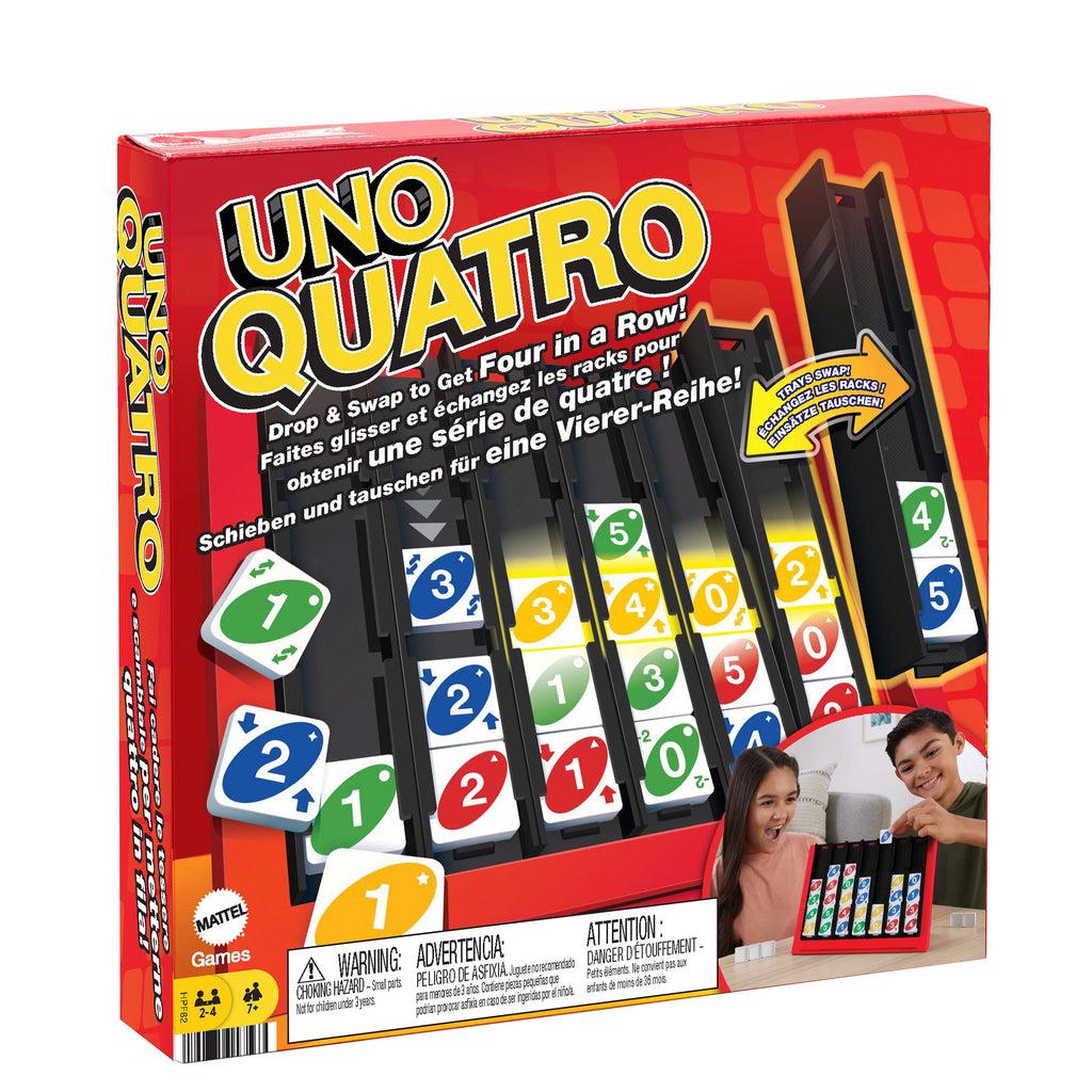 Mattel Games UNO Quatro Strategy Board Game | Family Matching Game